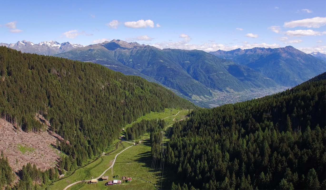 Vista aerea sulla Val Caronella 