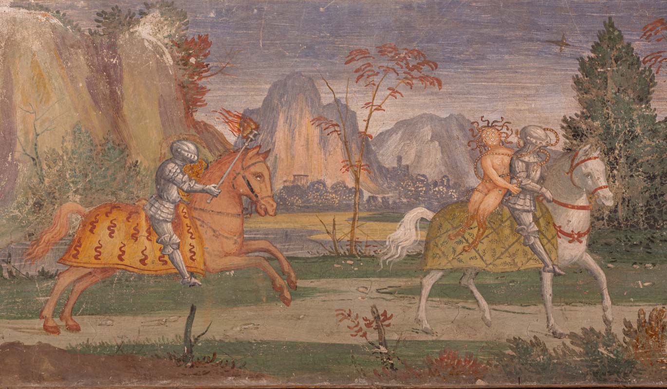 Palazzo Besta dettaglio scene Orlando Furioso